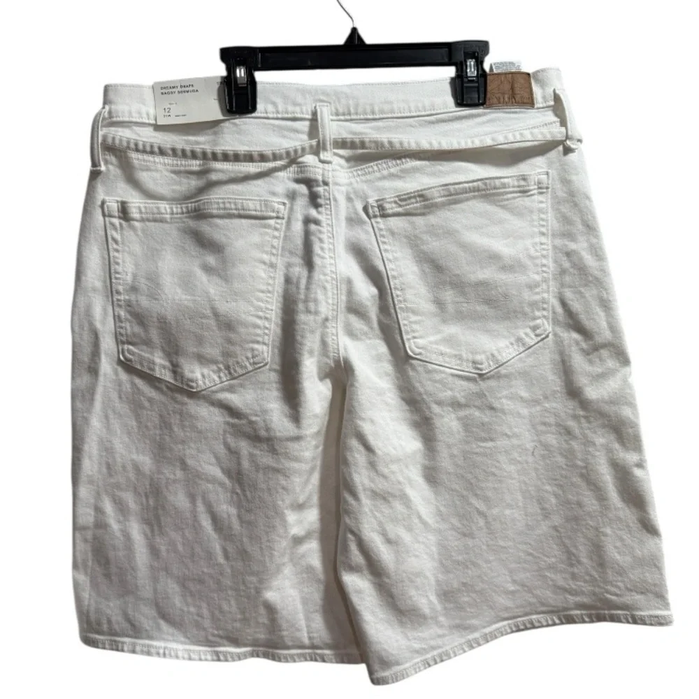 American Eagle Dreamy Drape Baggy Bermuda‎ Shorts, White, size 12